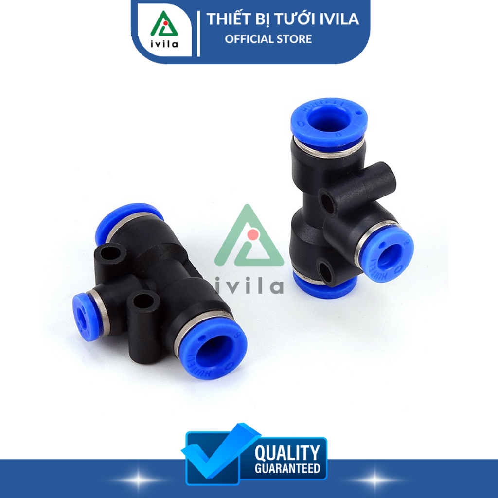 Khớp Tê nối nhanh 8mm - Thiết bị nối ống 8mm nhanh chóng tiện lợ trong hệ thống tưới