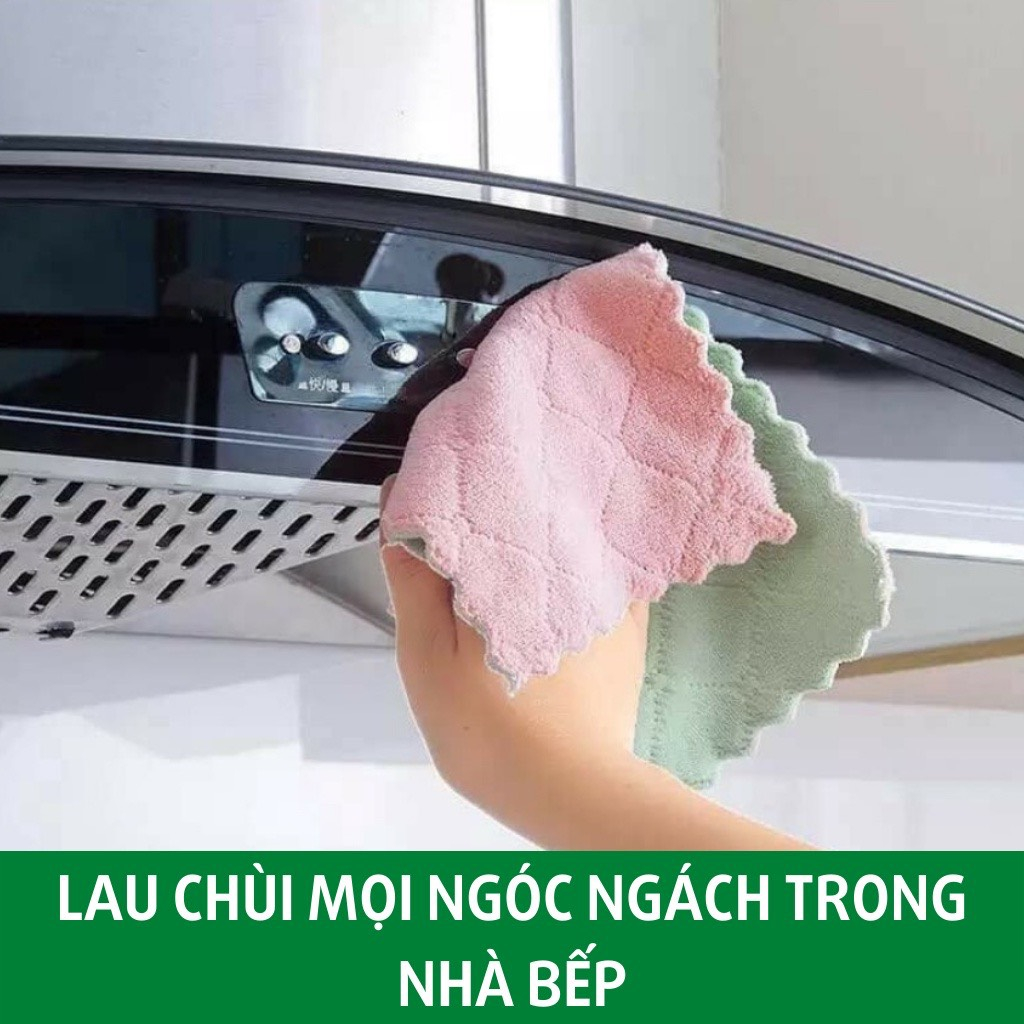 Combo 10 khăn lau tay nhà bếp 2 mặt siêu thấm hút