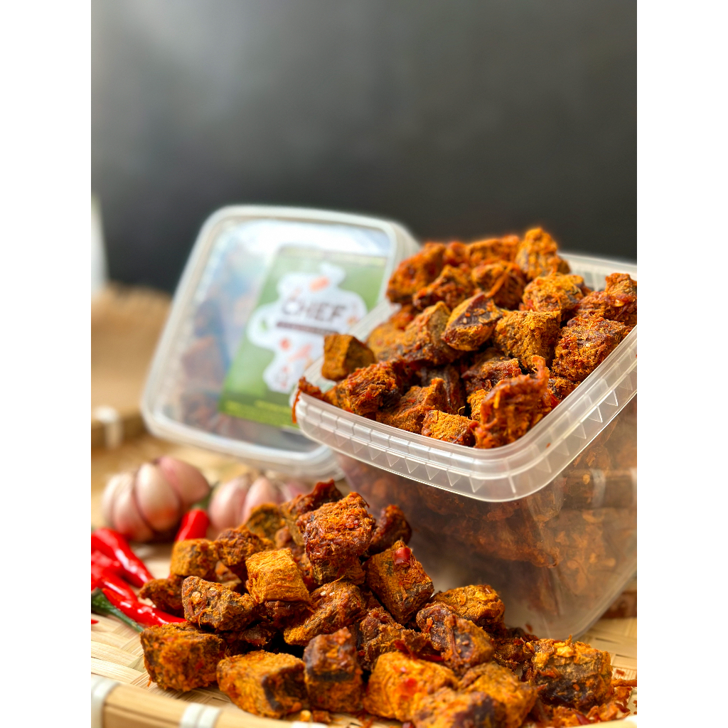 KHÔ BÒ VIÊN SIÊU CAY Hộp 450gr - Khô Bò Thật Dạng Viên Hộp Nắp Khoá Niêm Phong- Đồ ăn vặt ngon, sạch, chất lượng