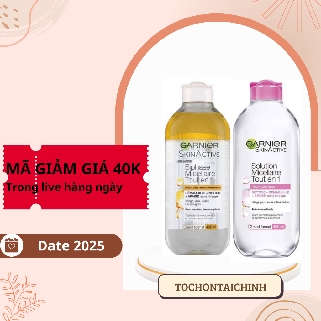 Nước tẩy trang Garnier Micellar 400ml