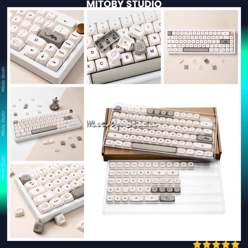 Keycap MA Ivory MA Profile chất liệu PBT dyesub dùng trên nhiều layout bàn phím cơ - Mitoby Studio