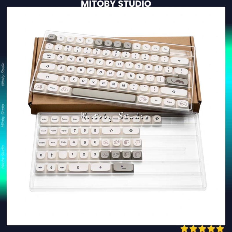 Keycap MA Ivory MA Profile chất liệu PBT dyesub dùng trên nhiều layout bàn phím cơ - Mitoby Studio