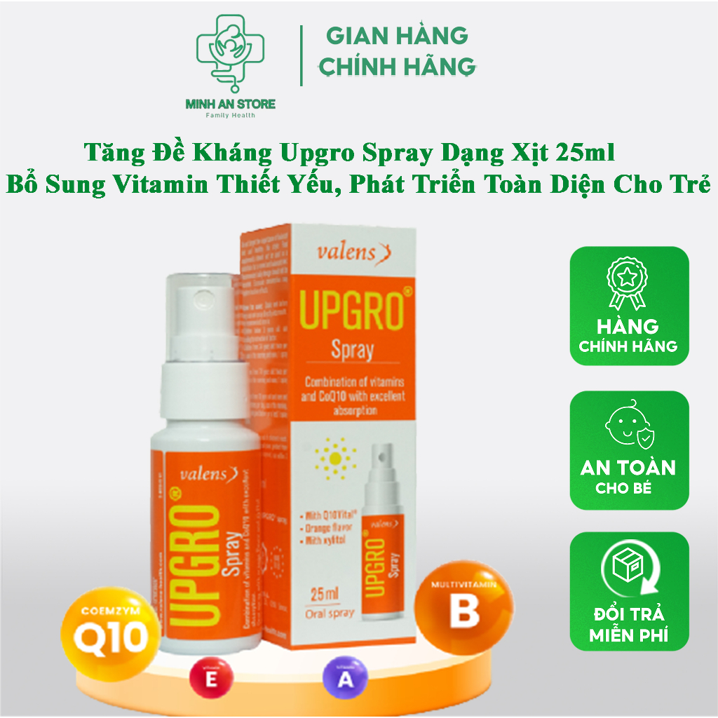 Upgro Spray Dạng Xịt - Bổ sung vitamin thiết yếu, tăng đề kháng