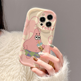 Ốp iphone hoạt hình ngôi sao hồng viền nổi cạnh sóng hình cho Iphone 6/6s/7/8plus/X/XS/11/12/13/14 Pro Plus Max