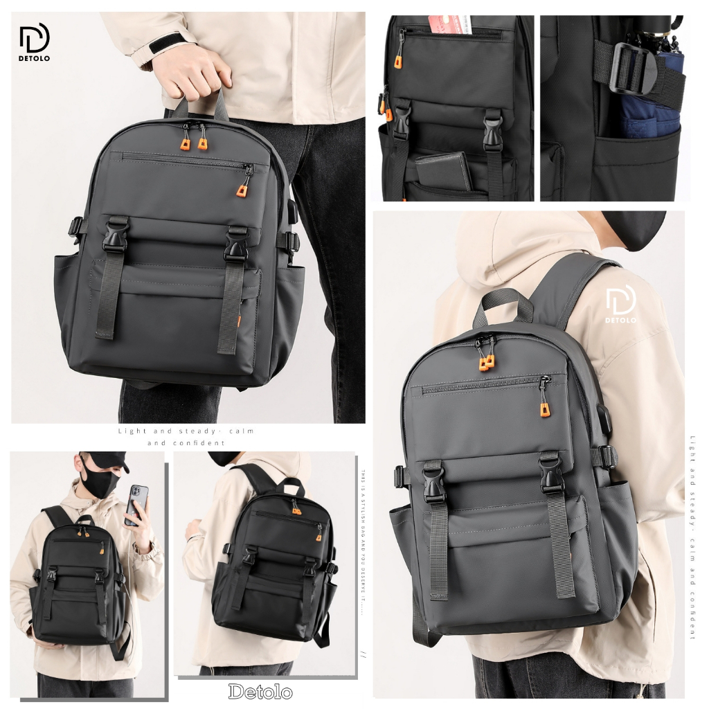 Balo Ulzzang đựng laptop 15,6in và 16in Balo nam nữ đi làm đi du lịch, balo đi học đi chơi đựng được quần áo DETOLO