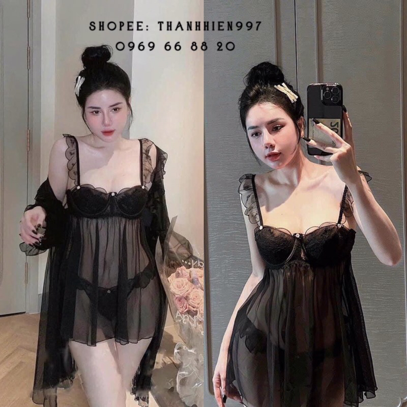 ❤️Hàng QC❤️váy ngủ 2s ngắn sexy mỏng manh_Có Gọng ngực_voan cao cấp mềm mịn mát quyến rũ 11125.