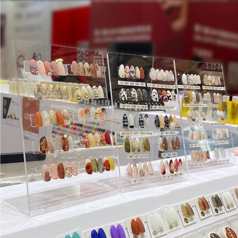 Bảng bày móng nails - Bảng trưng bày móng nails mẫu - Khung trưng bày móng mẫu mica - Bảng mica trong gắn mẫu