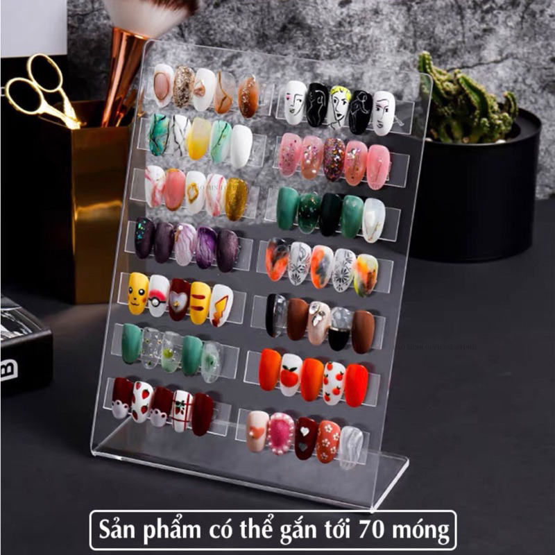 Bảng bày móng nails - Bảng trưng bày móng nails mẫu - Khung trưng bày móng mẫu mica - Bảng mica trong gắn mẫu