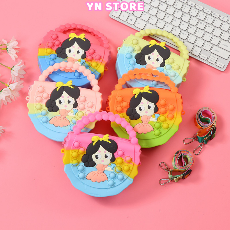 Túi đeo chéo dành cho bé gái , túi popit silicon mini dành cho trẻ em bé trai bé gái làm đồ chơi tiện lợi
