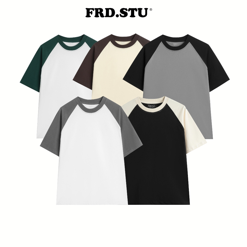 Áo Phông Raglan Trơn FREDO Cotton 100% 250gsm Dày Dặn Basic