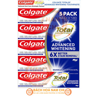 [1 TUÝP] Kem Đánh Răng Trắng Răng Colgate Total Advanced Whitening 181g - Hàng Mỹ