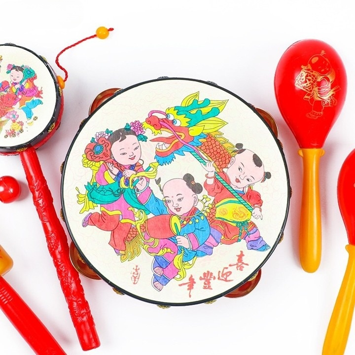 Đồ Chơi Dân Gian Trống Cầm Tay 5 Chi Tiết Cho Bé