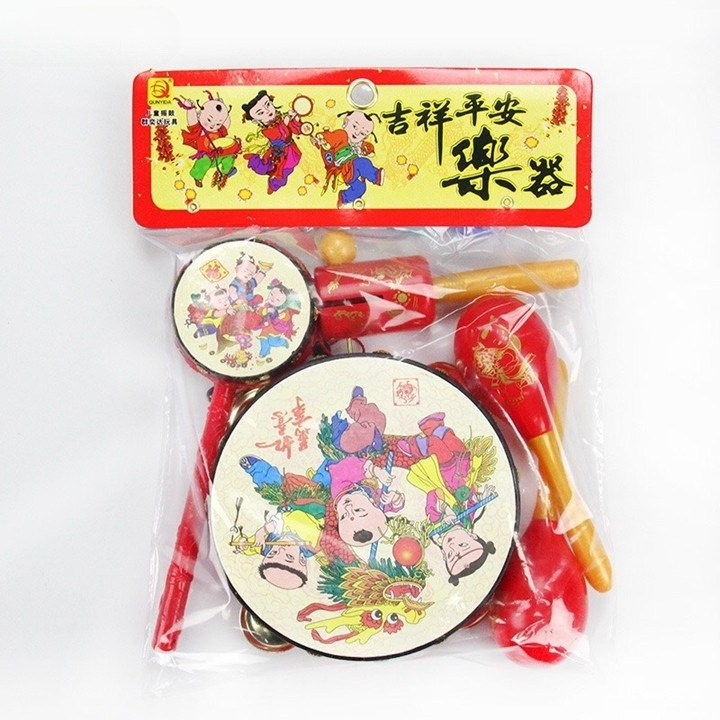 Đồ Chơi Dân Gian Trống Cầm Tay 5 Chi Tiết Cho Bé