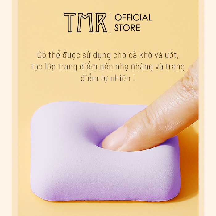 Mút tán kem nền set 2 mút TMR đàn hồi chất lượng cao mềm mại co giãn tốt dùng đánh phấn nước và khô