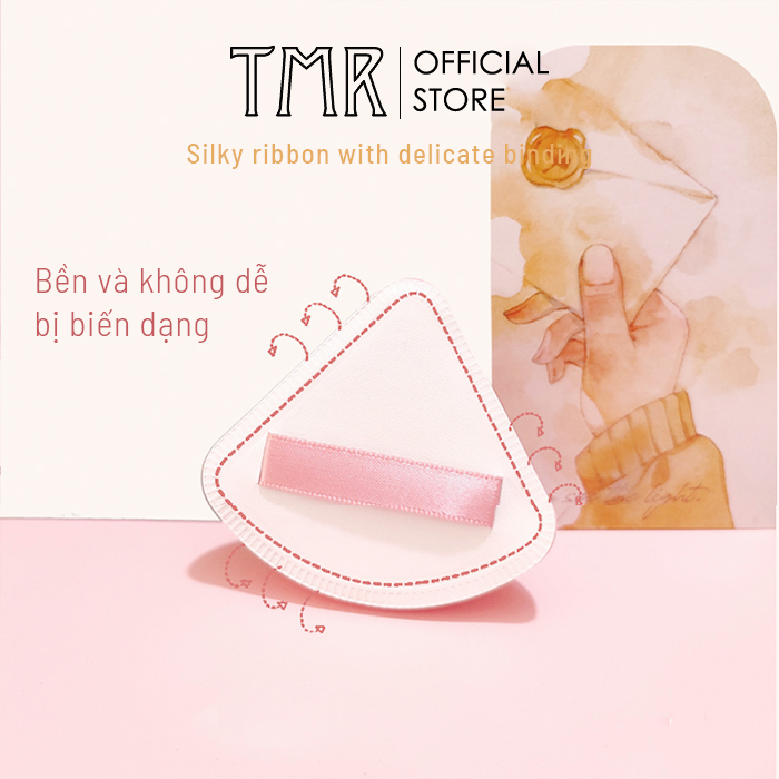 Mút tán kem nền set 2 mút TMR đàn hồi chất lượng cao mềm mại co giãn tốt dùng đánh phấn nước và khô