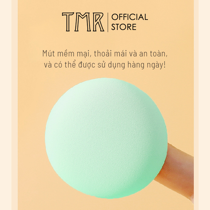 Mút tán kem nền set 2 mút TMR đàn hồi chất lượng cao mềm mại co giãn tốt dùng đánh phấn nước và khô