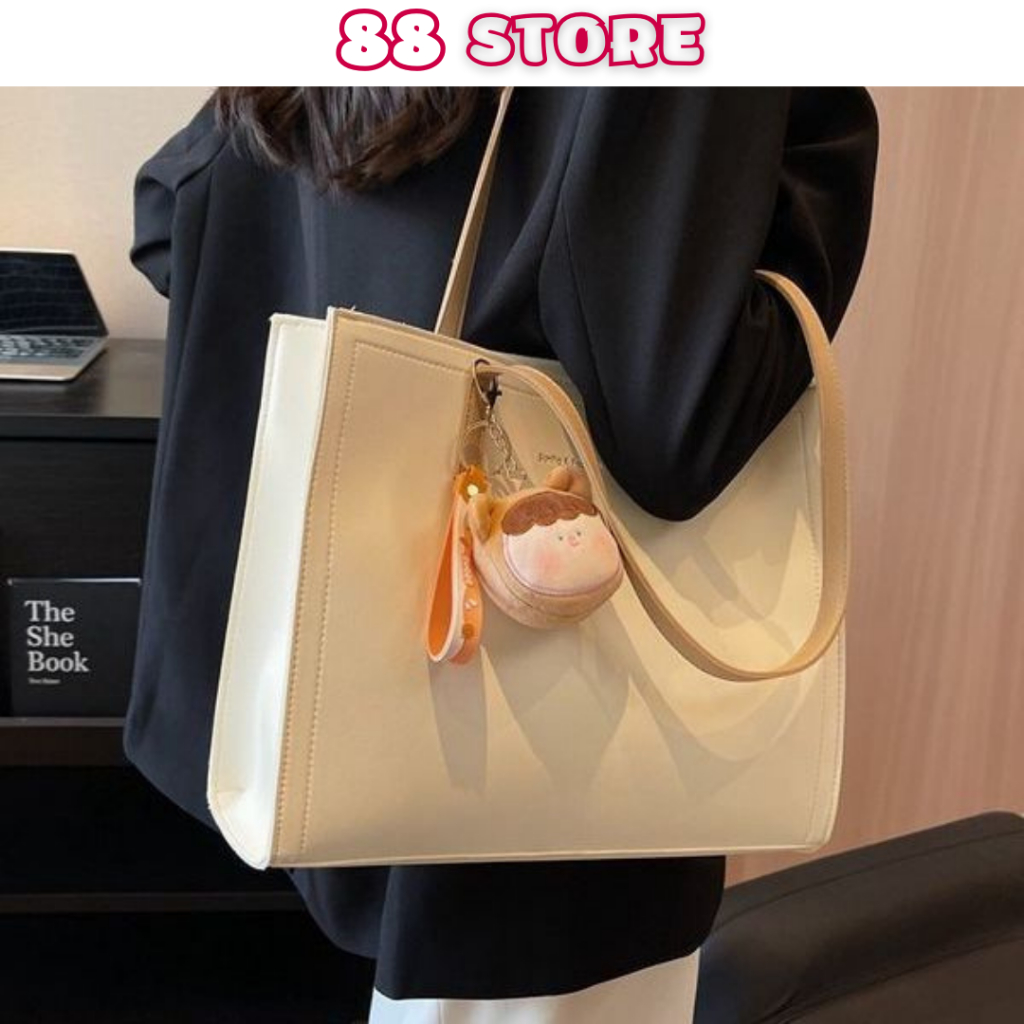 Túi tote túi xách nữ công sở da pu để vừa A4 có khoá kéo đi học đi chơi phong thời trang hàn quốc 88store CS-255