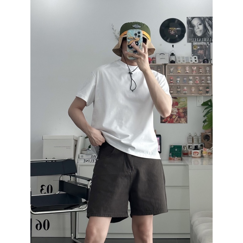 QUẦN SHORT NAM-CHẤT LIỆU JEAN có 5 màu pastel định lượng vải 340gsm