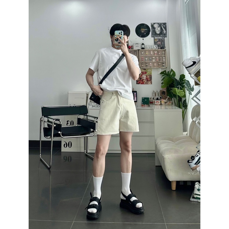 QUẦN SHORT NAM-CHẤT LIỆU JEAN có 5 màu pastel định lượng vải 340gsm