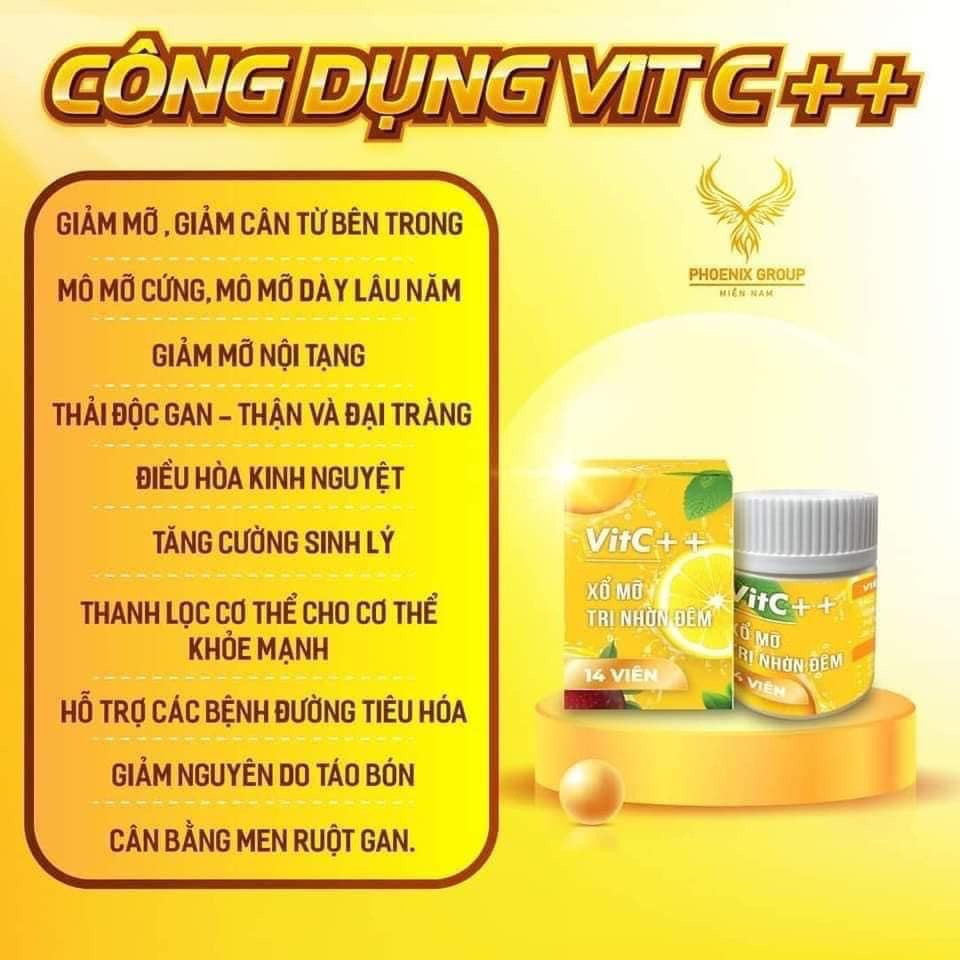 Viên xổ mỡ bụng ban đêm Vit C chính hãng hộp 14viên