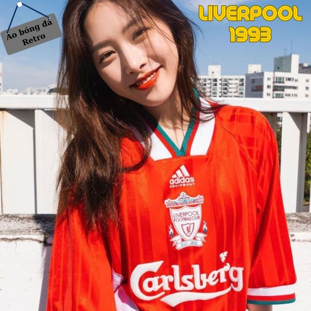Áo bóng đá retro Liverpool 1993 màu đỏ vải Cotton Polyester thời trang blockcore