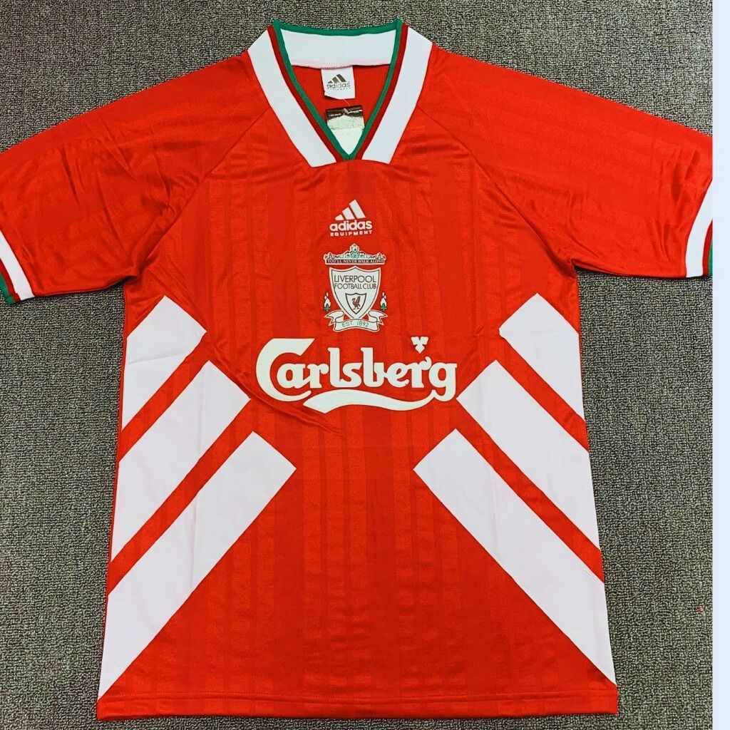 Áo bóng đá retro Liverpool 1993 màu đỏ vải Cotton Polyester thời trang blockcore