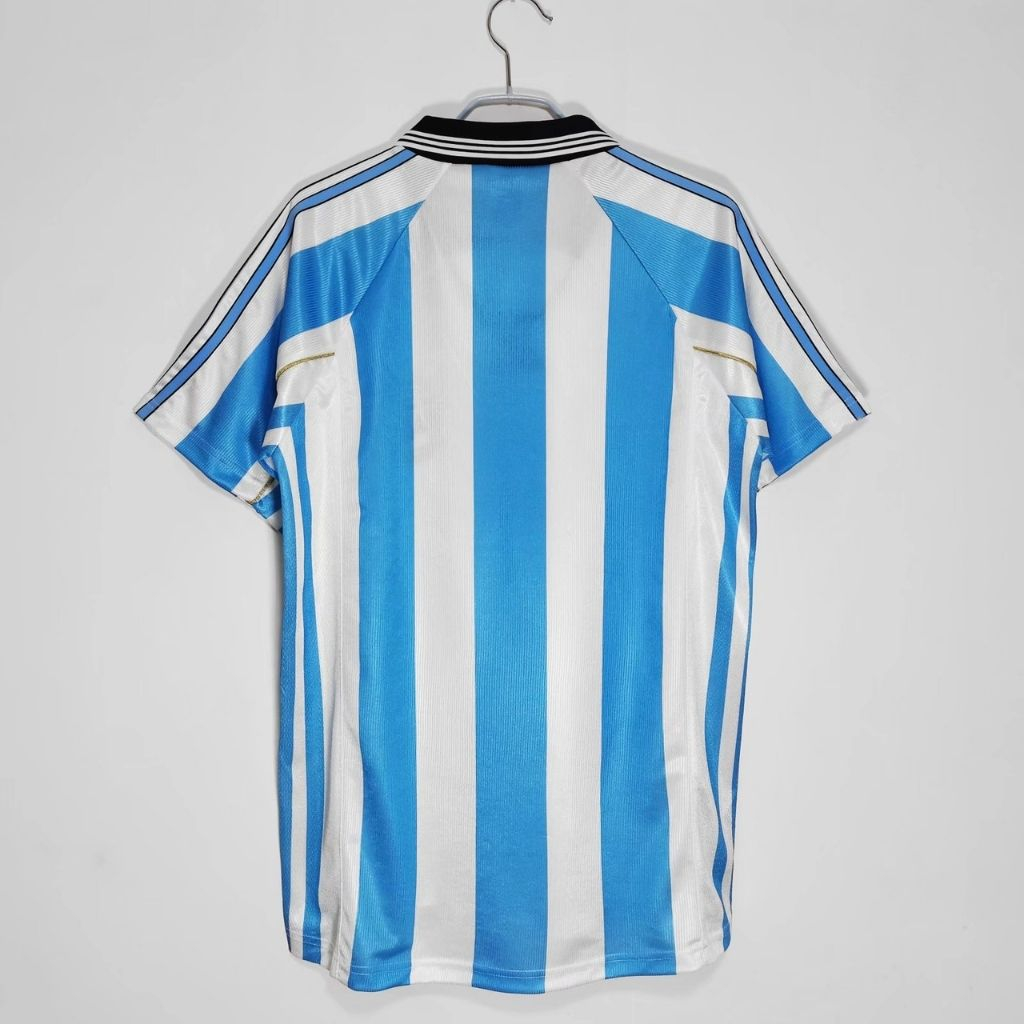 Áo bóng đá retro Argentina 1998 vải Cotton Polyester thời trang blockcore