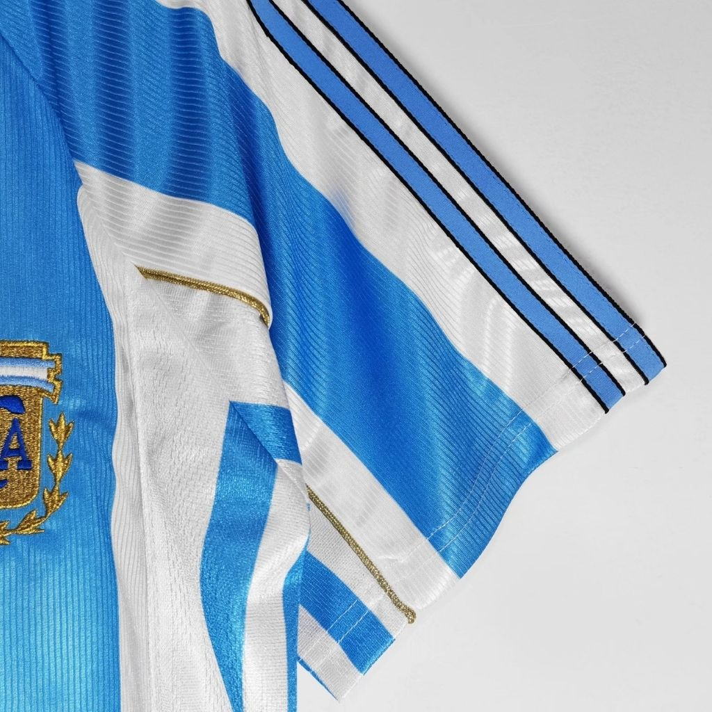 Áo bóng đá retro Argentina 1998 vải Cotton Polyester thời trang blockcore