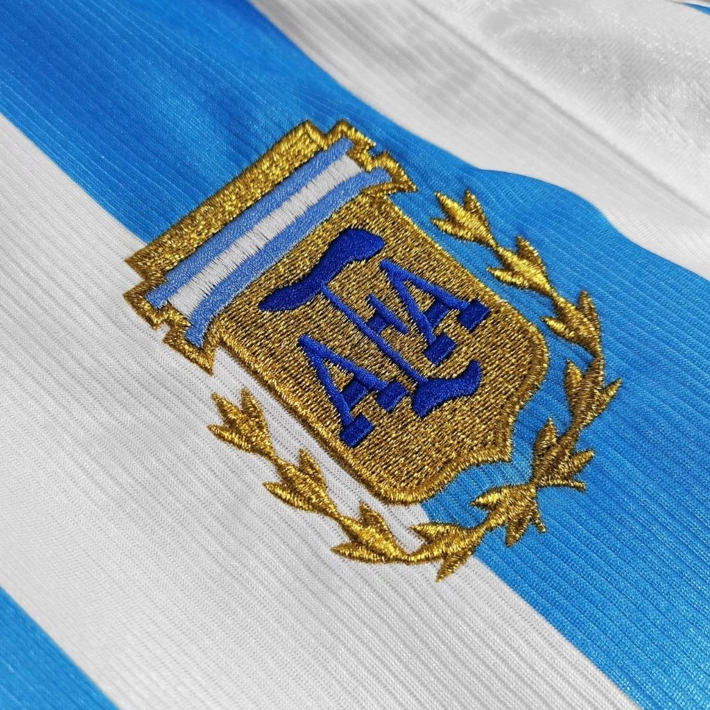 Áo bóng đá retro Argentina 1998 vải Cotton Polyester thời trang blockcore