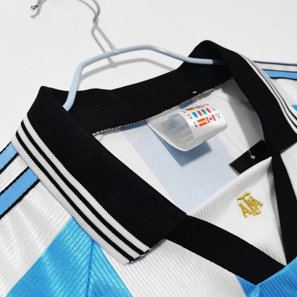 Áo bóng đá retro Argentina 1998 vải Cotton Polyester thời trang blockcore