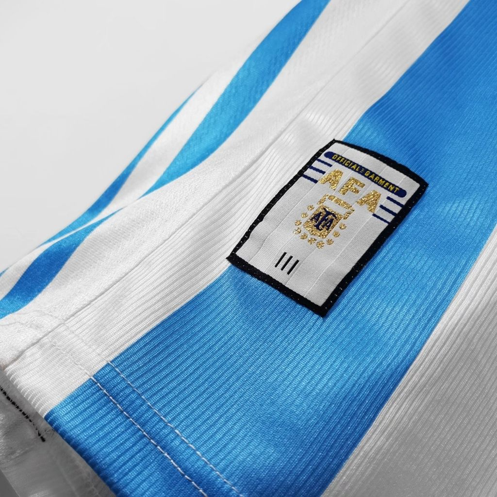 Áo bóng đá retro Argentina 1998 vải Cotton Polyester thời trang blockcore