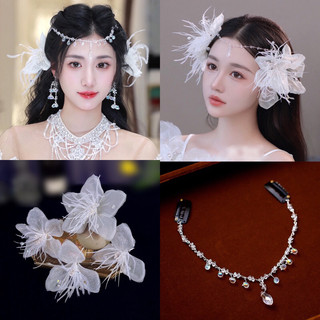Bộ trâm hoa voan cài tóc cô dâu, hoa cài tóc cô dâu