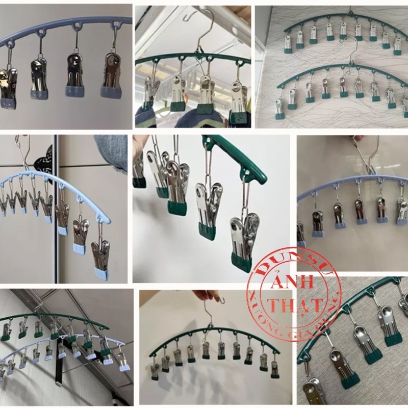 Móc Treo Quần Áo Chống Trượt Chống Gió Móc Phơi Đồ Lót Đa Năng Có Khóa Chống Rơi Bằng Thép Chắc Chắn