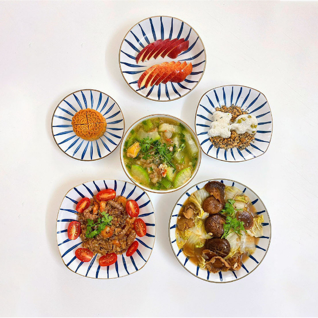 Đĩa Sứ Họa Tiết Kẻ Decor - OHOHO HOME