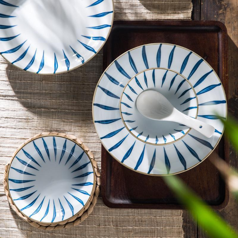 Đĩa Sứ Họa Tiết Kẻ Decor - OHOHO HOME