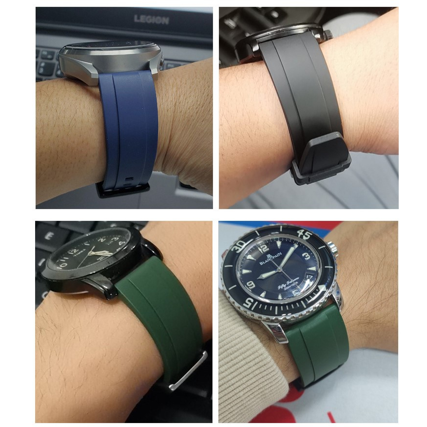 Dây đồng hồ cao su 20mm 22mm 24mm galaxy fit amazfit gts huawei fit dây đồng hồ silicon samsung watch 4 3 2 SL5