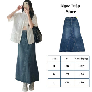V50 - Chân váy jeans chân váy dài thiết kế dáng đuôi cá siêu tôn dáng #2089