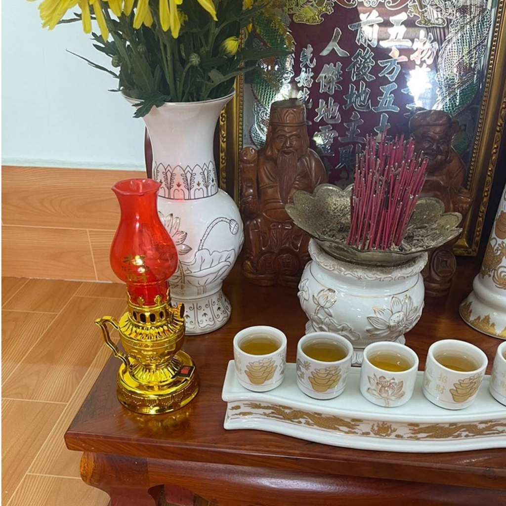 Đèn thờ cúng để bàn dùng pin AAA bóng led độ bền cao , đèn thờ sài pin , đèn thờ vĩnh cửu , đèn trang trí bàn thờ