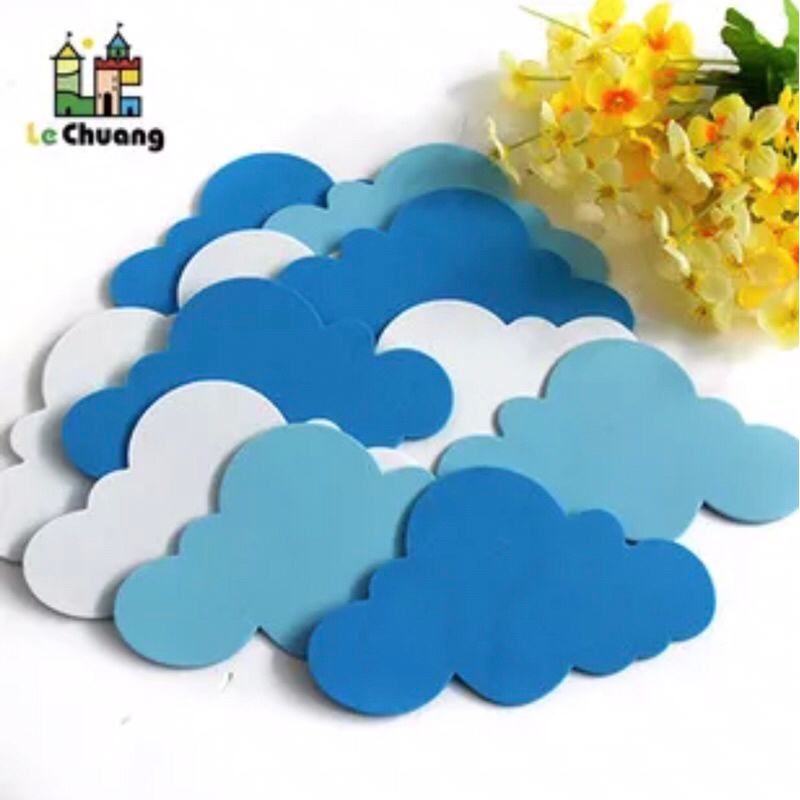 Mặt trời và mây trang  trí  mầm non