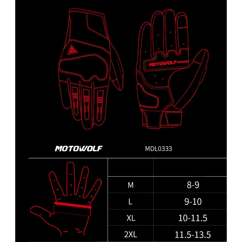 Găng tay gù carbon MOTOWOLF MDL0333