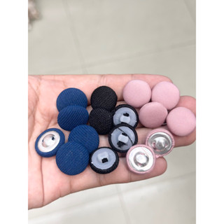Sét 10 nút bọc vải nhiều kích cỡ từ 1.4cm - 2cm
