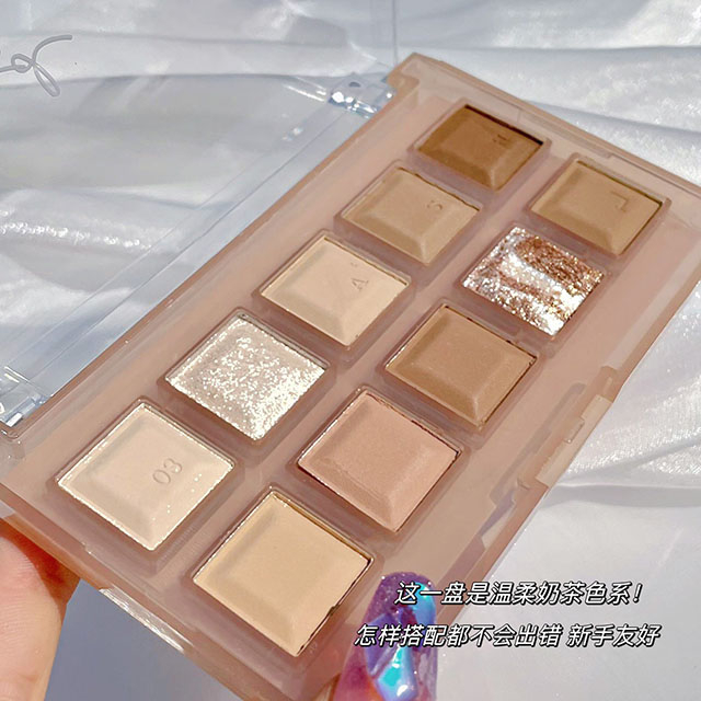 Bảng Phấn Mắt 10 Màu MUGE LEEN Màu Lì Ánh Nhũ