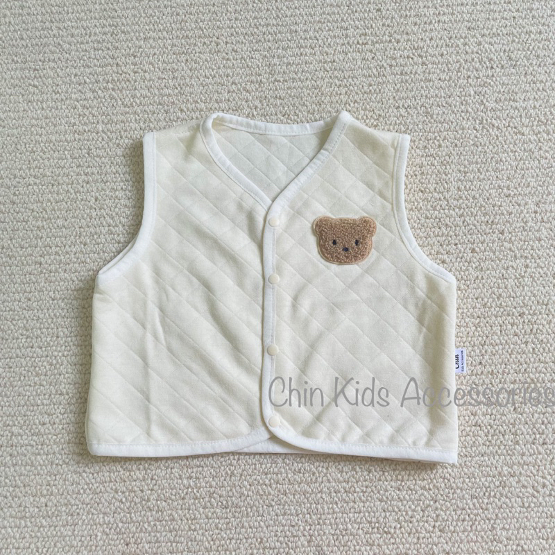 Áo gile cotton trần bông vải xuất Hàn mềm mại mỏng vừa cho bé