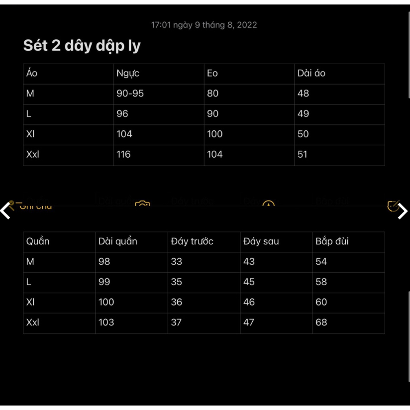 Sét 2 dây dập ly bigsize Mũm Mĩm 50kg đến 100kg