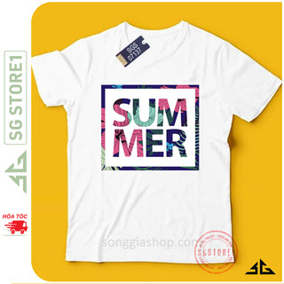 Áo thun hội nhóm unisex nam nữ gia đình SUMMER phông màu trắng thun cotton mềm mịn SGS7137 | SGSTORE1