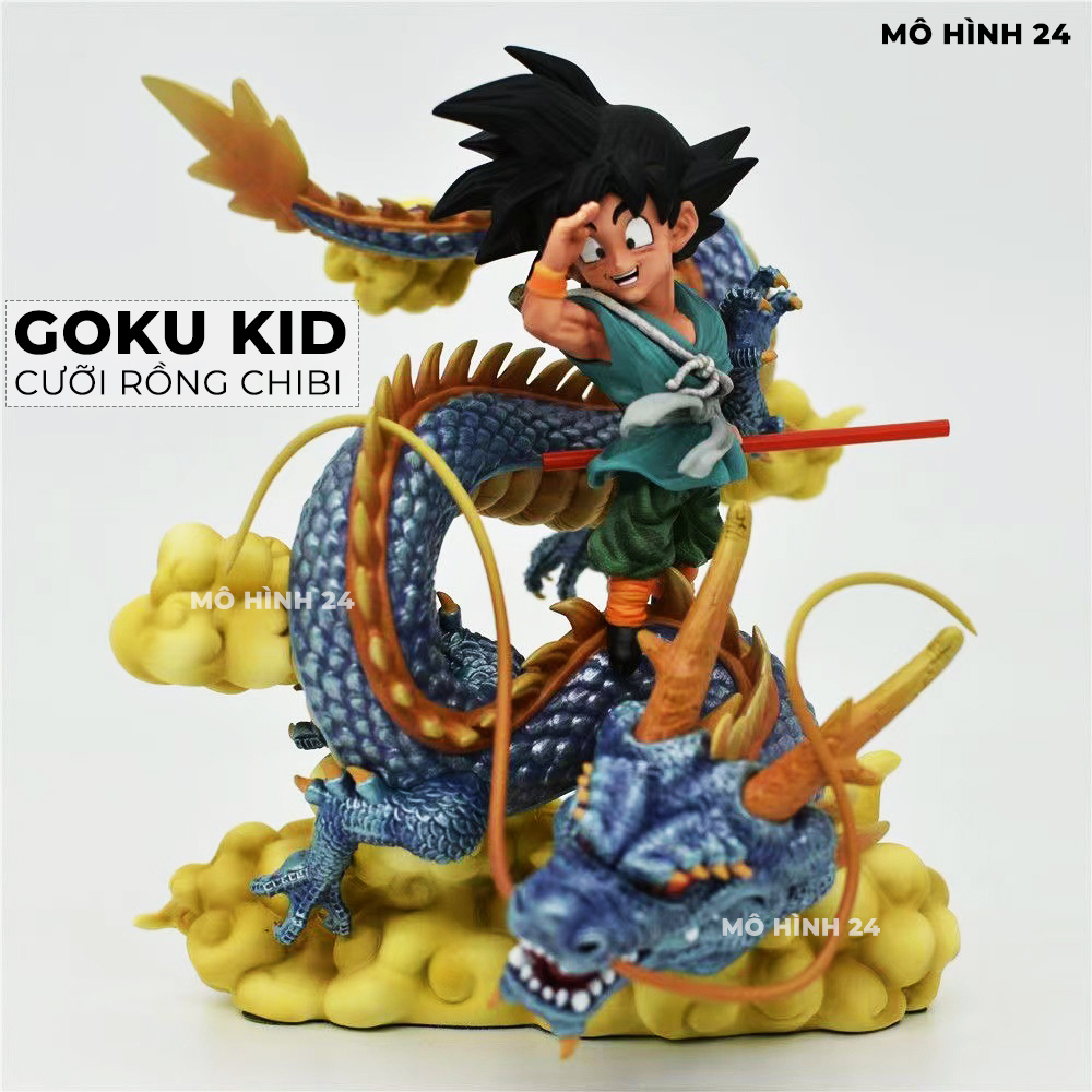 Mô hình Son Goku KID Cưỡi rồng Chibi blue dragonball figure songoku giá rẻ đồ chơi cute giá rẻ