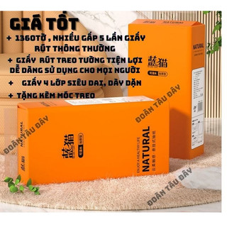 Giấy ăn Giấy rút treo tường Natural , thùng 4 gói , giấy top gia hàng cao cấp tiện lợi , giấy nội địa trung cao cấp 4 lớ