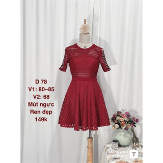 váy đầm đỏ đô sang trọng thanh lịch
