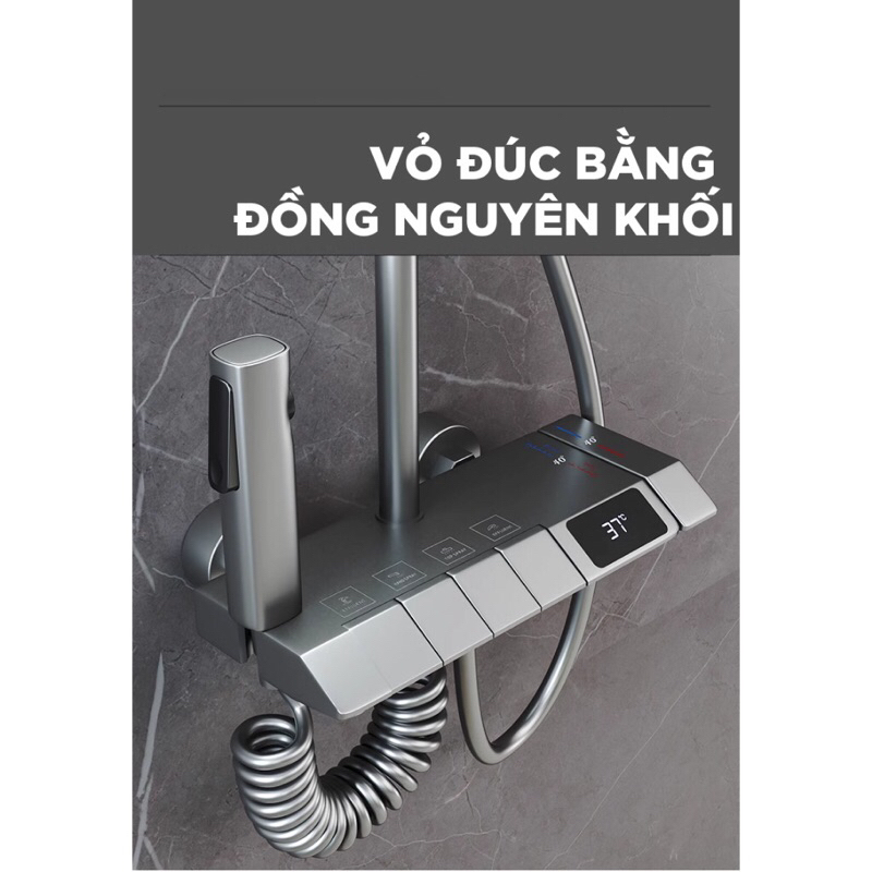 Bộ sen cây tắm đứng phím đàn hiển thị nhiệt độ Mission