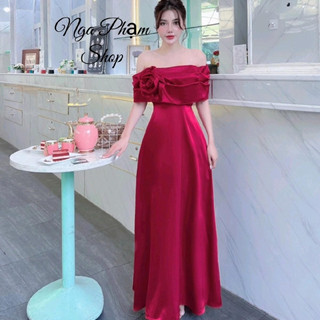SWEET GIRL - ĐẦM TRỄ VAI DÁNG DÀI KÈM TAG HOA (kèm video thật)